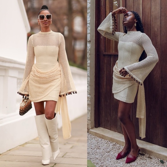 Andrea Iyamah Egu Crochet Mesh Mini Dress NEW with tags - Picture 9 of 10